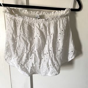 Hollister White Flowy Tube top size S